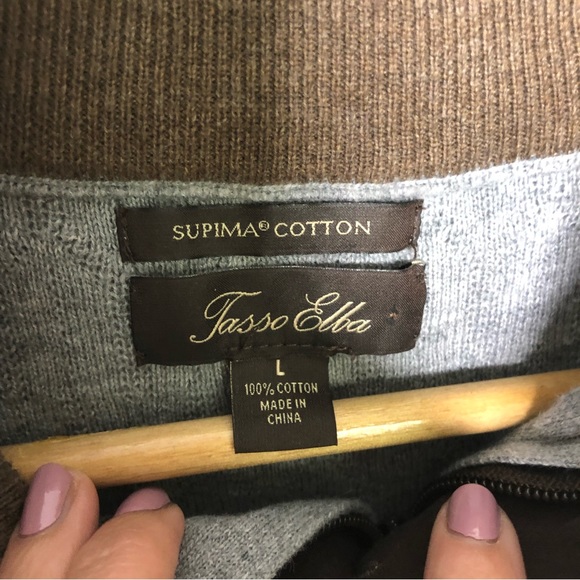 Tasso Elba Sweaters Tasso Elba Supima Cotton Cable Knit Henley